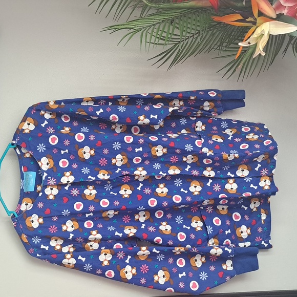 Scrub Jacket 🐶 Puppy Print Size Small PTP:22" - Picture 1 of 5